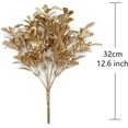 thumbnail image 4 of Artificial Plants Golden Leaf, Christmas Plastic Fake Plant Leaves Bush Grass Decoration Fern Bushes Faux Shrubs Greenery Indoor Outside Planter Filler Festival Home Garden Decor, 4 of 7