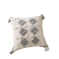 thumbnail image 1 of Funda de almohada decorativa, funda de almohada tejida estilo bohemio Tribal con borlas, color gris y blanco crema, 1 of 5
