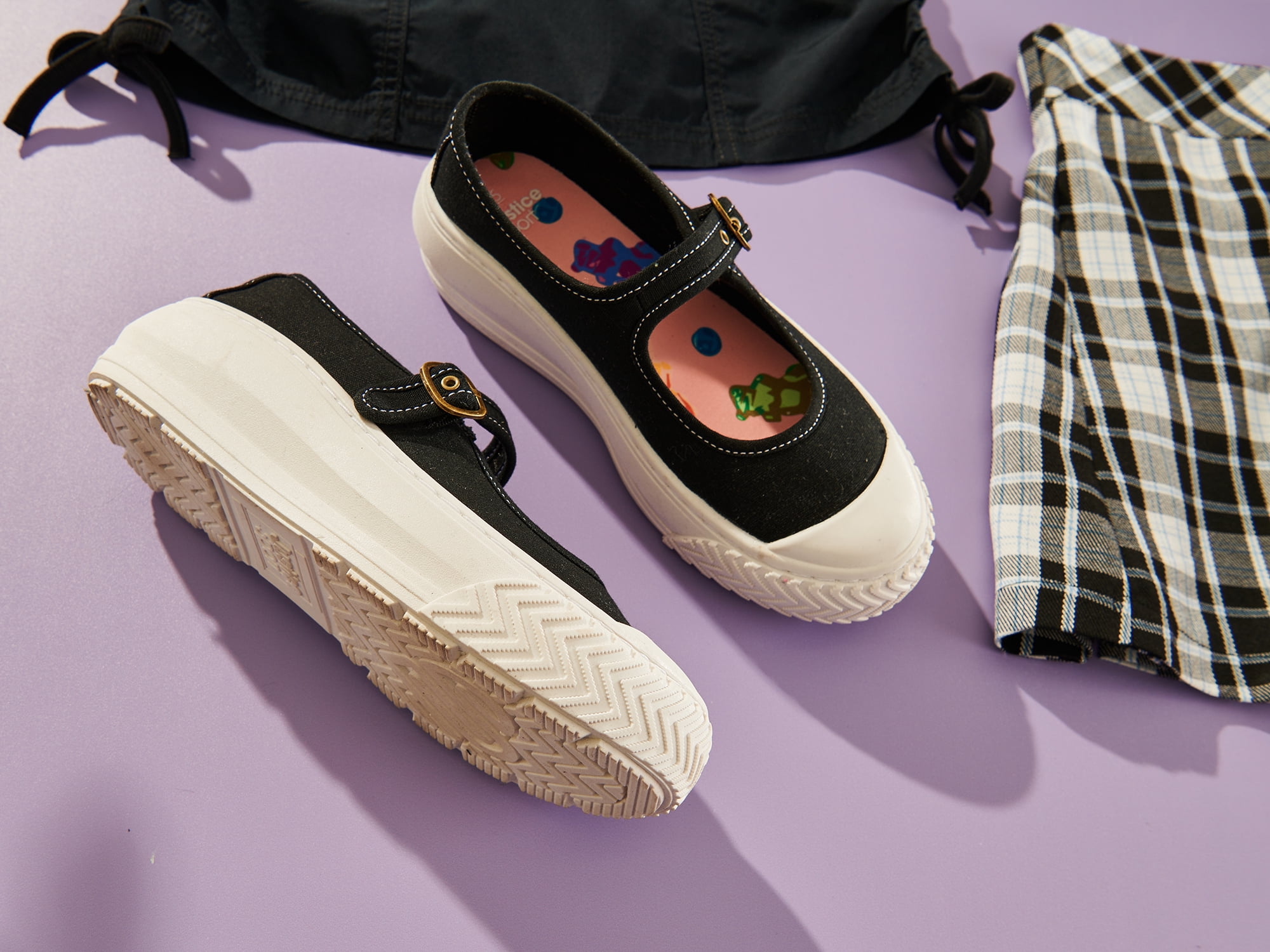 Justice Little Girl & Big Girls Mary Jane Casual Sneakers