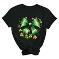thumbnail image 4 of ShiShine Womens St Patricks Day T Shirt Bow Detail Short Sleeve Crewneck Top with Graphic Print, 4 of 5