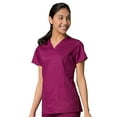 thumbnail image 2 of Maevn Eon Women's V-Neck Pocket Top & Full Elastic Zipper Pocket Cargo Pant Scrub Set, 2 of 5