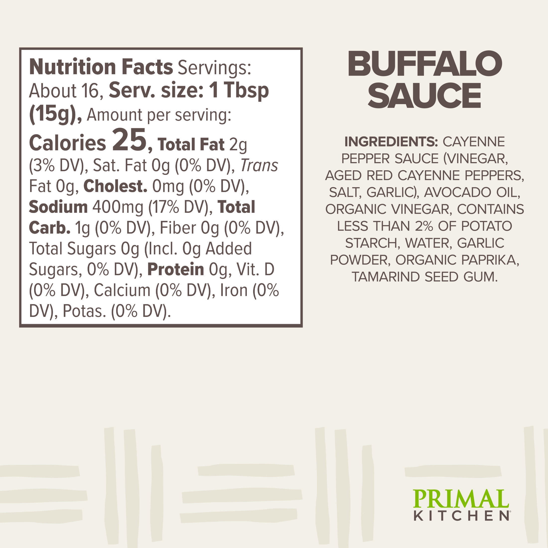 Primal Kitchen Original Buffalo Sauce 8.5 oz Bottle