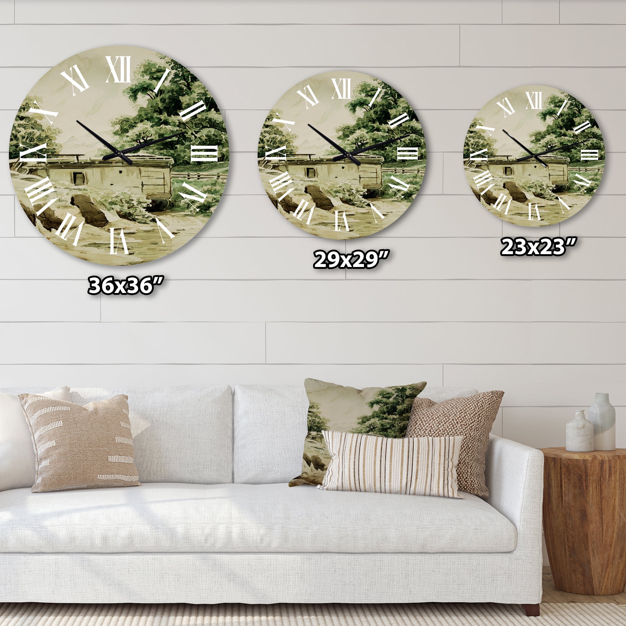 Designart 'Cabin In The Mountains' Cabin & Lodge Wall Clock