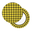 thumbnail image 2 of Balery Yellow Checkered Plaid Fundas de asiento para taburete de bar redondo de tela de terciopelo ajustables que protegen de arañazos y manchas para sillas de 14 a 17 pulgadas.-13 inch, 2 of 7