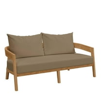 Brisbane Teak Wood Outdoor Patio Loveseat-EEI-5601