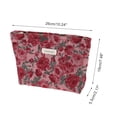 thumbnail image 2 of Unique Bargains 1 Pc Vintage Rose Makeup Bag Polyester Red Large, 2 of 5