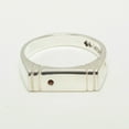 thumbnail image 2 of LBG British Made 14k White Gold Natural Garnet Mens Band Ring - 25 size options - Size 6, 2 of 6