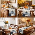 thumbnail image 4 of Navy Blue Pumpkin Fall Table Runner - 90 Inch Long Thanksgiving Botanical Maple Leaf Cotton and Linen Blended Dress Scarves Farmhouse Table Runner for Kitchen Dining, Coffee Table, 13" x 90", 4 of 8