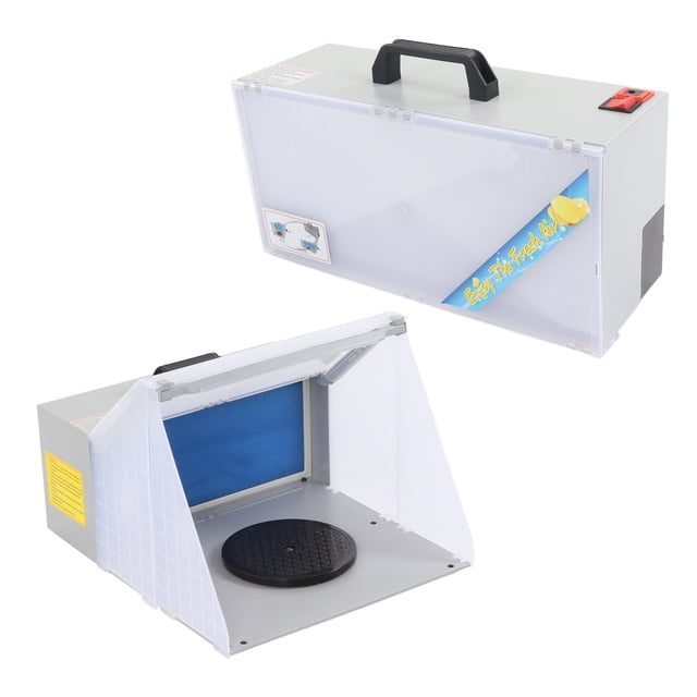 Airbrush Spray Booth Set, Low Noise Easy Carrying Low Power Environmental Friendly Spray Booth Extractor Filter Folding with LED Light for Toys US Plug,UK Plug,EU Plug,AU Plug