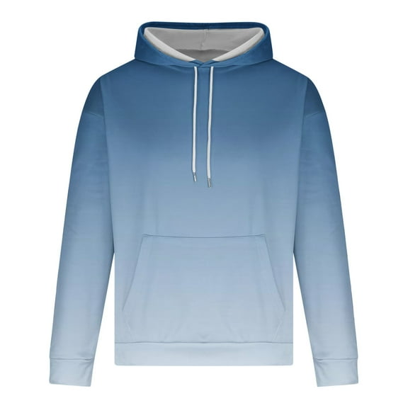 zbxnLI Men's Big and Tall Hoodies Gradient Long Sleeve Trendy Pullover Sweatshirts Hooded Tops for Men