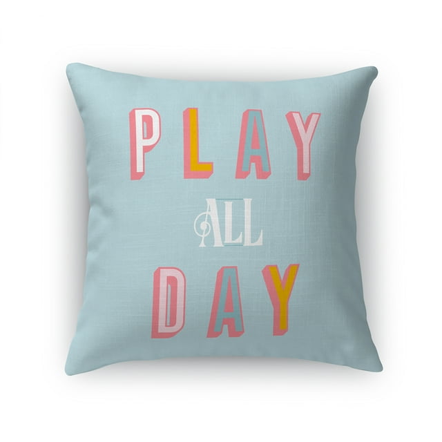 PLAY ALL DAY BLUE Accent Pillow By Kavka Designs
