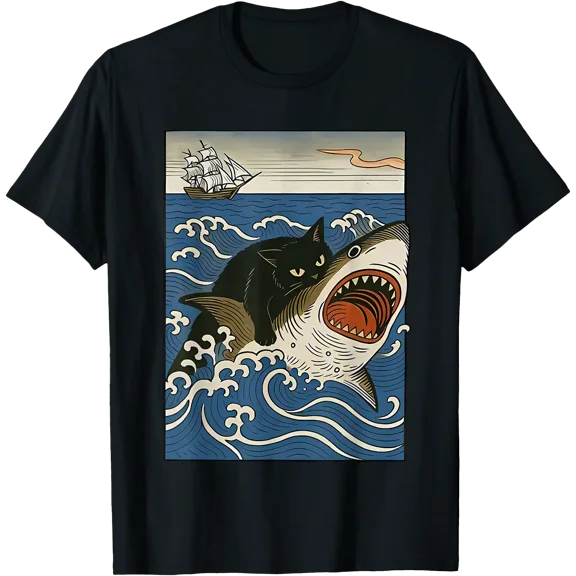 cat Hunting Shark T-Shirt