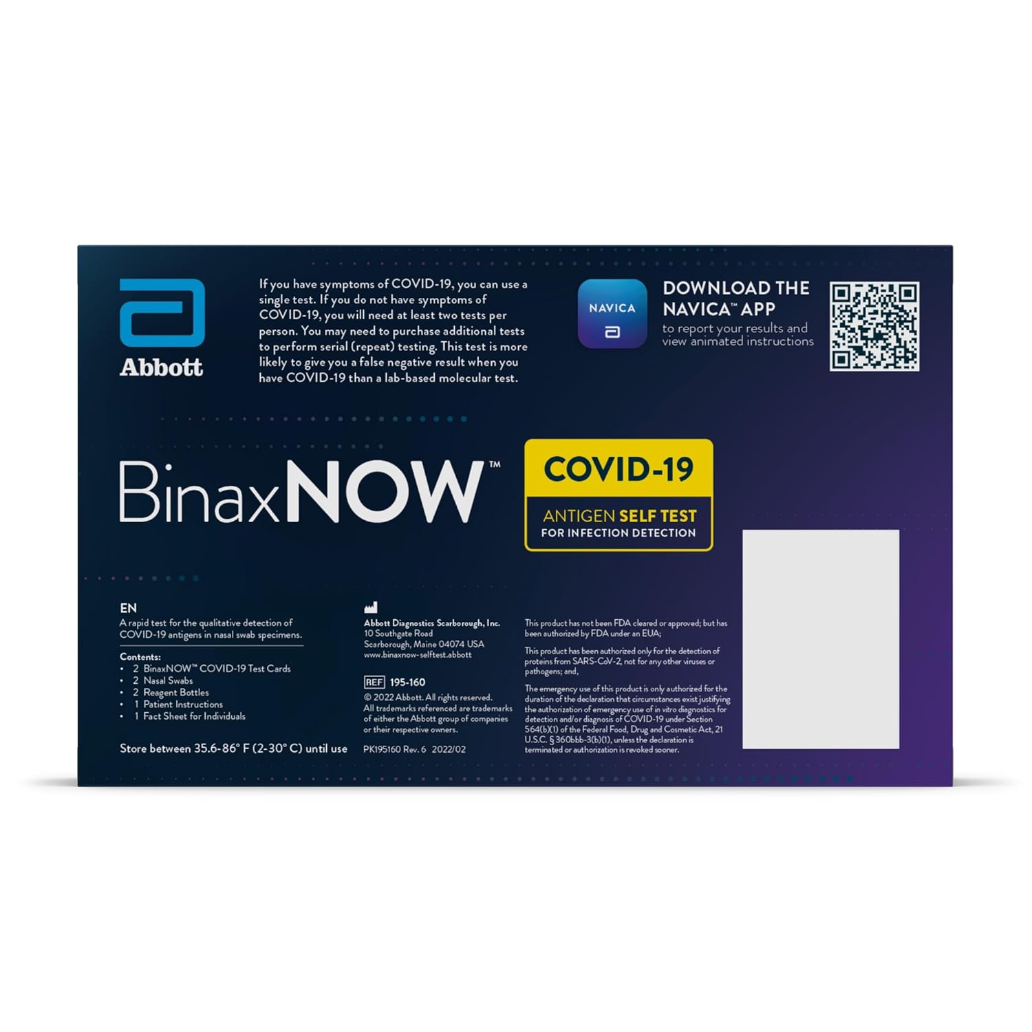 BinaxNOW COVID‐19 Antigen Self Test, 1 Pack, Double, 2-count, At Home COVID-19 Test, 2 Tests - image 11 of 13