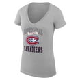 thumbnail image 2 of Women's G-III 4Her by Carl Banks Heather Gray Montreal Canadiens Super-Slim Fit Lightweight Team Logo Graphic V-Neck, 2 of 3