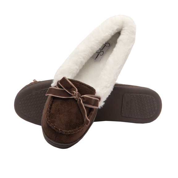 Jessica Simpson Womens Micro Suede Moccasin Indoor Outdoor Slipper Shoe