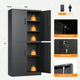 thumbnail image 3 of STANI Metal Tools Storage Cabinet, Black Garage Utility Cabinet,4 Doors & 3 Adjustable Shelves, Steel Locker with Lockable Door for Office, Home, Pantry, 3 of 8