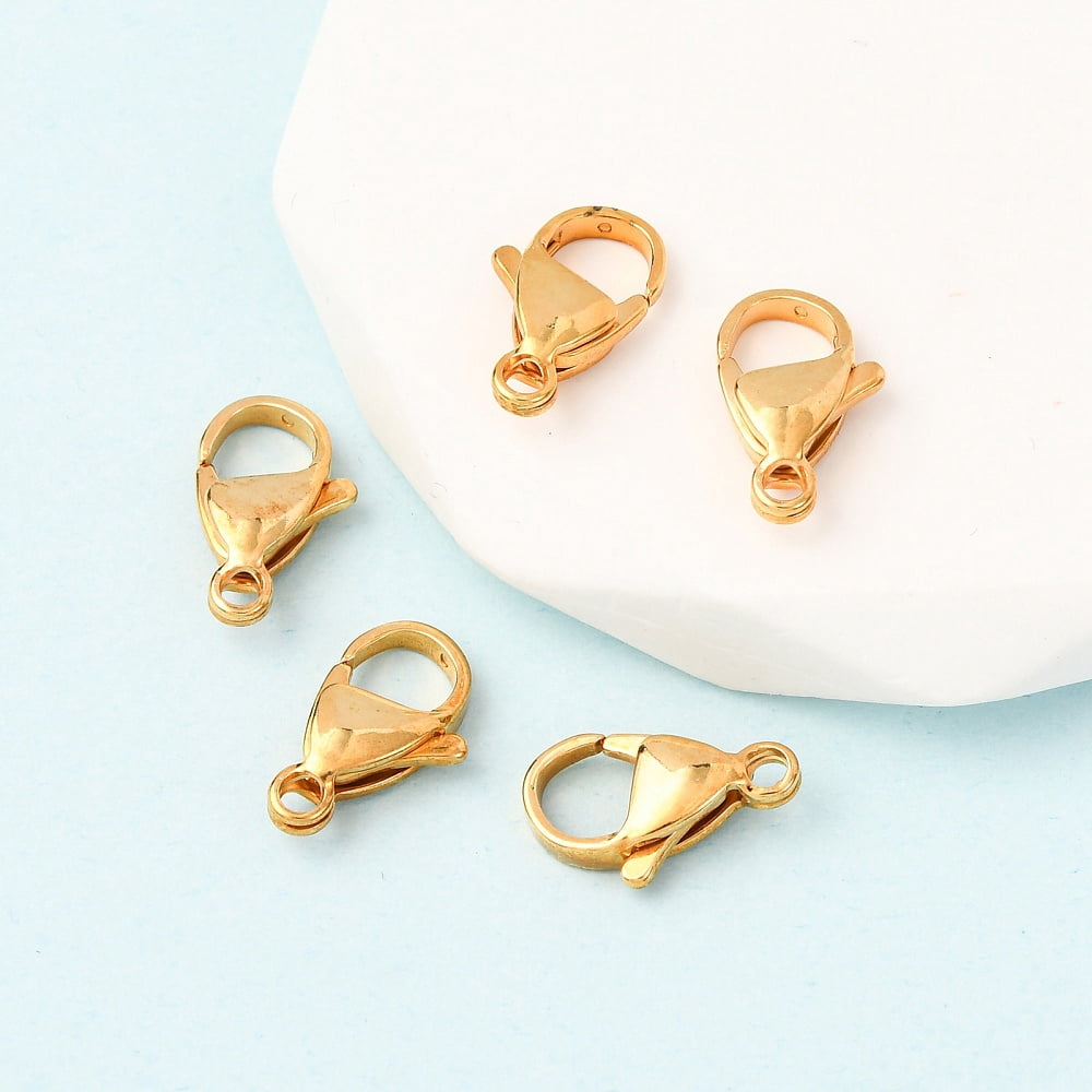 PH 100pcs Lobster Claw Clasps Lanyard Snap Clips Grade A 304 Stainless Steel Jewelry Lobster Clasp Fastener Hook Clasps for Necklaces Bracelet