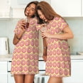 thumbnail image 4 of Fuzoiu Donuts With Pink Glaze Print Women Nightgowns, Soft Comfy Lightweight Short Sleeves Sleepwear,Crew Neck Loungewear, 4 of 6