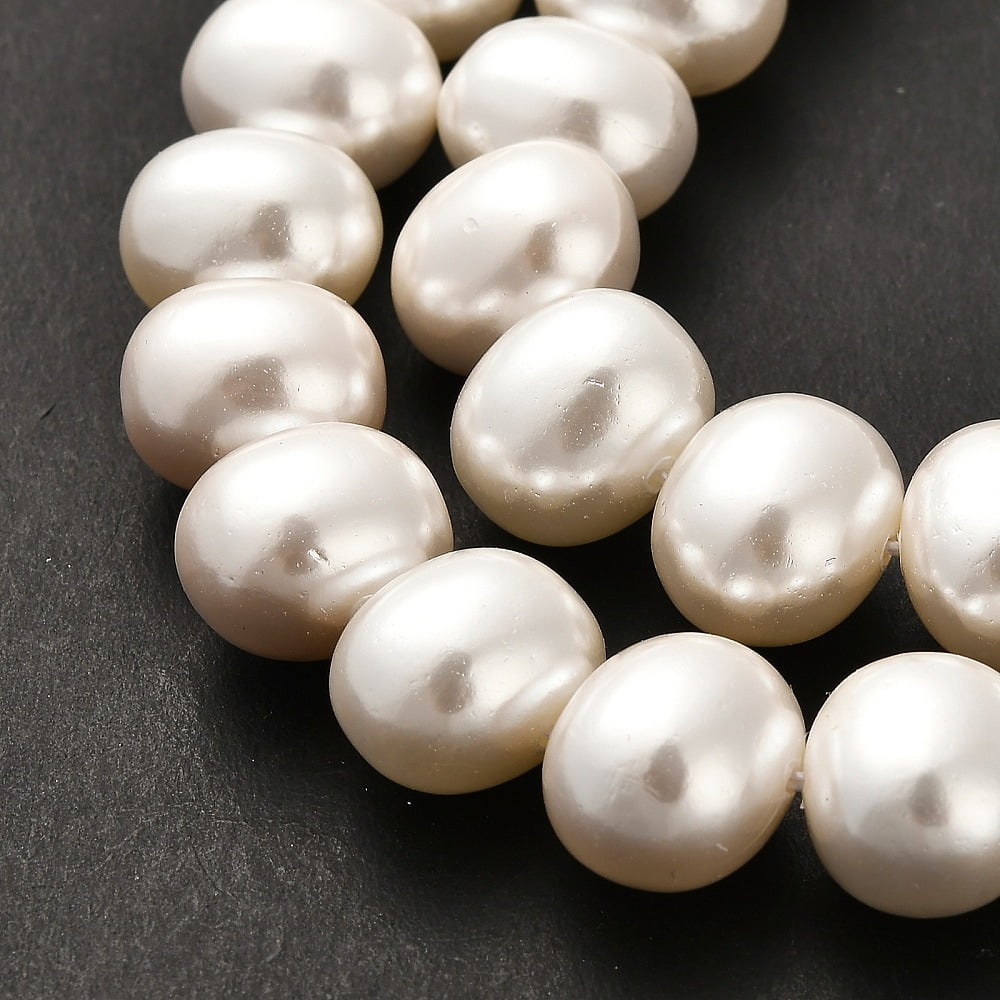 2strands Electroplated Shell Pearl Beads Strands Potato Seashell color 11.5x13x10mm Hole: 0.9mm about 34pcs/strand 15.63 inch(39.7cm)