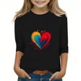 thumbnail image 2 of COM1950s Chemise de la Saint-Valentin pour Garçons, Chemise de la Saint-Valentin pour Garçons et Filles, Imprimé Saint-Valentin pour Garçons et Adultes, Manches Trois-Quarts, Col Rond, Chandail de Base, Chemise de la Saint-Valentin, 2 of 9