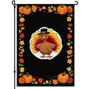 Thanksgiving Large Garden Flag Turkey Pumpkins Autumn Leaves Garden Flags 28x40inch, Cute Happy Thanskgiving Double Side Hanging Decoration for Front Door Farmhouse House