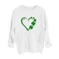 thumbnail image 4 of Charella Sweatshirts for Women St Patricks Day Decorations Long Sleeve Crewneck Tops 2024 Trendy T-shirt,White,XS, 4 of 5