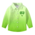 thumbnail image 3 of RXMEKW Chemise à Manches Longues Imprimée pour la Saint-Patrick pour Garçons avec Col Rabattu, 95 % Coton 5 % Spandex, Vert, 3 of 7