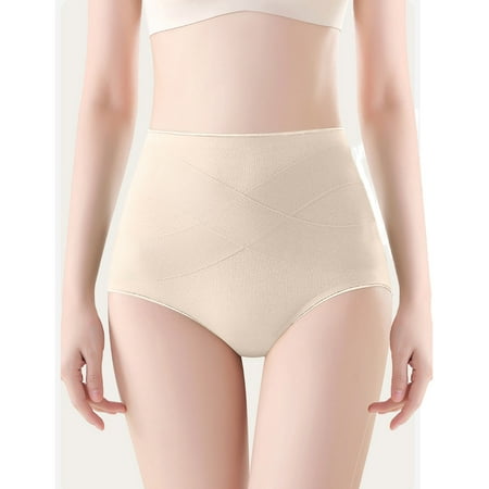 Wdfiry Women s Seamless Cotton Briefs Underwear Breathable Solid Color High Waist Tummy Control Brief Stretchy Comfortable Full Coverage Panty