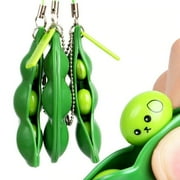 New Key Tags Toys Peas Pop It Fidget Squishy Beans Keychain - Pack Of 5