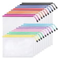 thumbnail image 2 of Denhf 20Pcs Mesh Zipper Pouch Bags, A4 Pencil Pouches for Classroom, Clear Zipper Pouches for Organizing, Mesh Bags with Zipper, Waterproof Travel Pouches, Office Supplies, 13.1" x 9.3", 10 Colors, 2 of 9