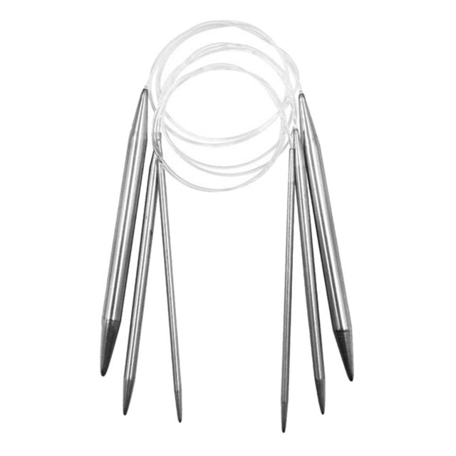 Paquete de 3 piezas de agujas de tejer de Metal juego de agujas de punto circulares de acero inoxidable herramientas de ganchillo de doble punta Kits Soledad Gancho de aguja de tejido circular