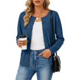 thumbnail image 5 of Endives Womens Cardigan Sweaters Soft Button Down Knit Cardigan Long Sleeve Lightweight Sweater Fashion Long Sleeve Crew Neck Sweaters Cardigan Sweaters for Women Navy A, 5 of 5