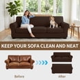 thumbnail image 7 of JIATER 2-Piece Armchair Sofa Cover Stretch Couch Cover Washable Sofa Slipcover Furniture Protector with 1 Cushion Cover,Coffee, 7 of 7