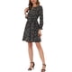thumbnail image 4 of Vestido floral con escote en V y cinturón de choker de INSPIRE CHIC para mujeres que trabajan, negro S, 4 of 5