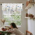 thumbnail image 5 of Curtain Valance for Windows Farmhouse Colorful Blue Flowers Kitchen Valances Rod Pocket Short Curtains,Watercolor Garden Plants on White Window Treatment Panel for Living Room Bathroom Bedroom, 5 of 8