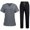 Gray, variant on Resivox Scrubs for Women Set Plus Size Nurse Uniforms Petite V Neck Yoga Scrub Pants and Tops Jogger Scrubs Medical Uniforms Scrub Sets Light Gray 2XL
