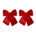 thumbnail image 2 of Velvet Christmas Bows 2-Pack for Tree Decorations and Gift Wrapping - Small Holiday Accents for Wreaths, Crafts, and Party Decor, Perfect for Home Festive Settings(Red), 2 of 6
