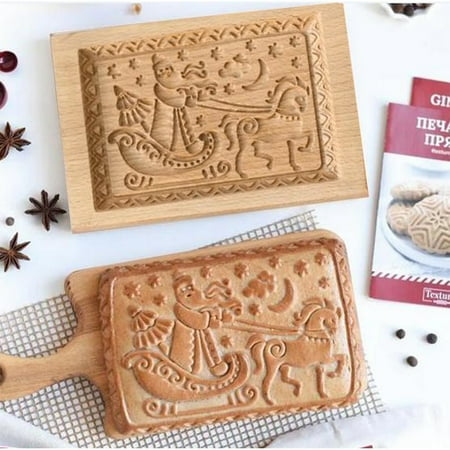 

EIALIVE Baking Mold Christmas Cookie Molds Wood Gingers Cookie Molds Santa Clau Cookie Molds DIY Baked Christmas Molds