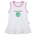 thumbnail image 1 of Let's Go Explore Funny Dresses For Baby, Newborn Babies Skirts, Infant Princess Dress, 0-24M Kids Graphic Clothes (White Sleeveless Dresses, 6-12 Months), 1 of 4