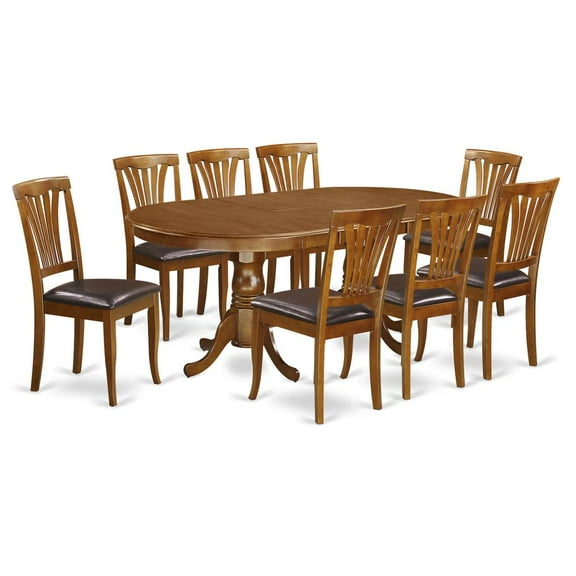 East West Furniture 9  PC  Dining  set-Dining  Table  with  8  Chairs  for  Dining  room