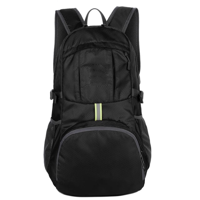 FloreceBien Mochila de viaje ligera y plegable, mochila de senderismo, mochila de día, mochila de camping plegable de 35 l, mochila ultraligera para deportes al aire libre, 01. negro, 35 l