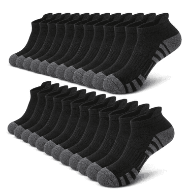 Loritta 12 Pairs Mens Socks Gray Running Ankle Socks Low Cut Cushioned Breathable Athletic Socks Mens Socks Size 10-13