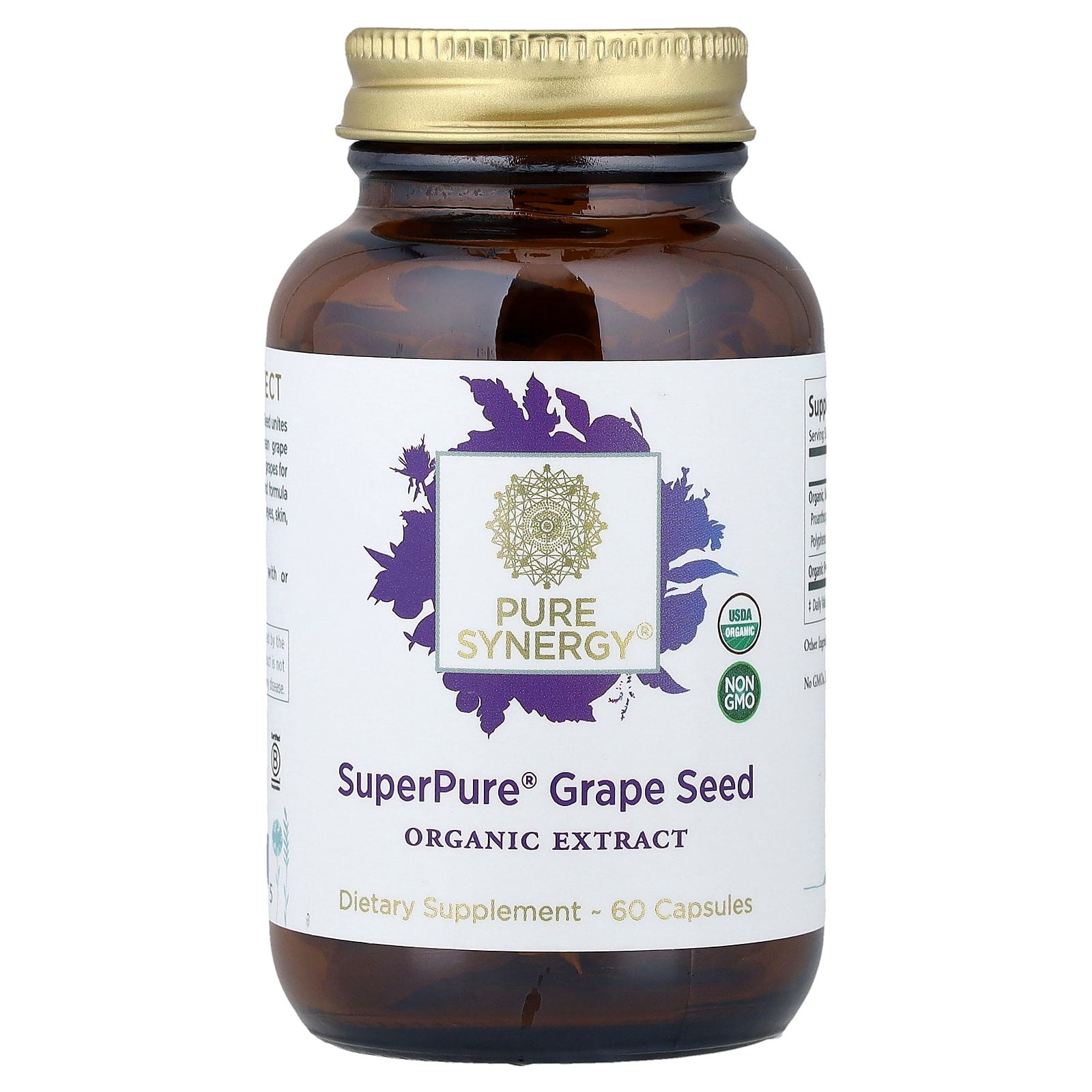 Pure Synergy SuperPure Olive Organic Extract, 60 Capsules