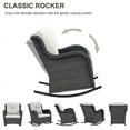 PARKWELL Patio Porch Wicker Rocking Chair Outdoor Rattan Rocker set with Cushions, Steel Frame