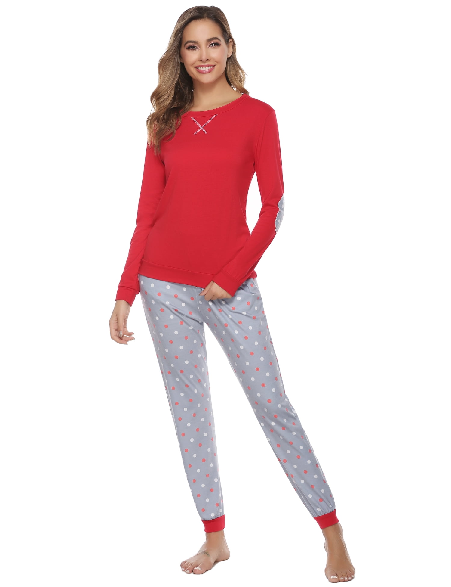 iClosam Womens Pajamas Set Loungewear Cotton Long Sleeve Sleepwear 2