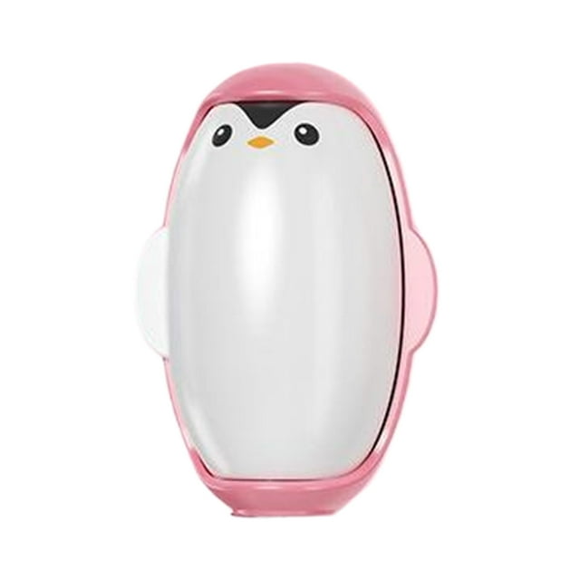 QualitChoice Rouleau Autocollant Pingouin Lavable pour Enlever les Poils d'Animaux pour Ménage Rouleau Anti-Peluches Réutilisable Rose