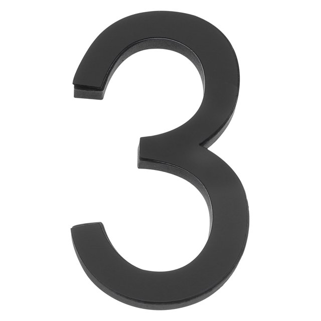 Unique Bargains 3 Inch House Numbers 3D Number Mirror Wall Stickers Self-Adhesive for DIY Home Decoration Black Number 3