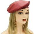 thumbnail image 5 of Prolriy Boinas Para Mujer, Classic Pu Leather French Beret Hat for Women Adjustable Solid Color Artist Painter Cap Womens Hats Wine, 5 of 5