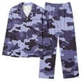 thumbnail image 3 of Feancey Womens Lounge Pajama Sets Camo Print Sleepwear Two Piece Fall Long Sleeve Button Down Shirt and Casual Pants 2 Piece Outfits Pjs Set Limited Time Deal Purple 3XL, 3 of 8
