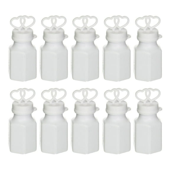 OFFIGAM White Double Heart Bubble Wands, 24 Pieces, Perfect for Weddings, Parties, and Special Celebrations